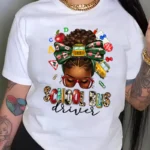 White Casual Graffiti Print O Neck T-Shirts