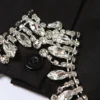 Black Street Solid Buttons Chains Shirt Collar Tops