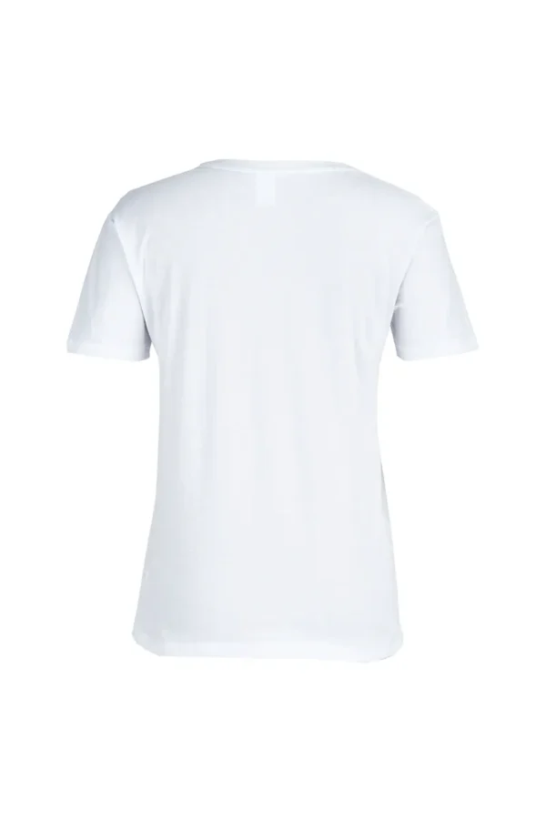 White Vintage Print Letter O Neck T-Shirts