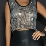 Hot Drill See-Through Nightclub Birthday Party Crop Tank Tops