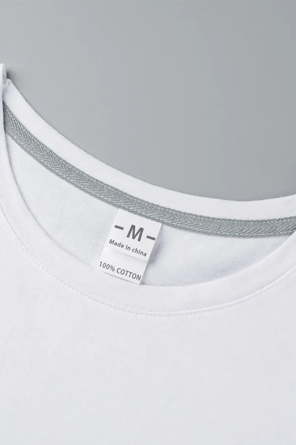 White Vintage Print Letter O Neck T-Shirts