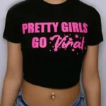Black Casual Letters O Neck T-Shirts