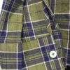 Plaid Print Hollowed Out Turndown Collar Tops