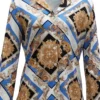 Multicolor Casual Print Turndown Collar Tops