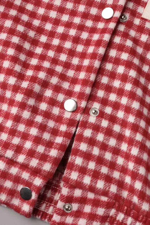 Casual Plaid Letter Turndown Collar Tops
