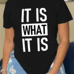 Daily Print Letter O Neck T-Shirts