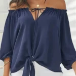 Fashion Casual Print Backless Off the Shoulder Tops