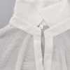 See-through Mesh Turndown Collar Tops