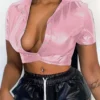 Casual Turndown Collar Tops