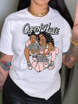 Street Print O Neck T-Shirts
