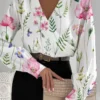 Casual Print V Neck Tops
