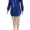 Sequins Shirt Collar Shirt Dress