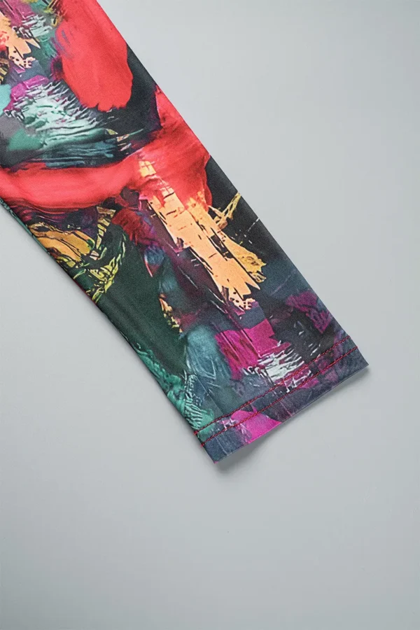 Multicolor Casual Print Shirt Collar Tops
