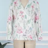 Casual Print V Neck Tops
