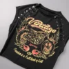 Black Casual Print Basic O Neck T-Shirts