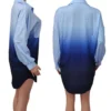 Casual Gradual Change Print Buckle Turndown Collar Tops
